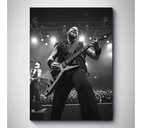 IXEHOH Toile Murale Rock Musique Noir et Blanc, Portrait de Guitariste sur Scène, Décoration Murale Moderne sur le Thème de la Musique pour Chambre, Salon ou Studio 50x70