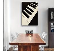 IXEHOH Touches de Piano Abstrait Tableaux sur Toile Noir et Blanc Musique Décoration Murale pour Bureau Moderne Cadeau Musicien Portrait Art Mural Esthétique Posters & Gravures 40x60