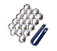 IXEUYN 20 Pièces Cache Couvre Écrous Voitures pour Tesla Model S, Capuchons d'écrou de Roue Bouchons à Écrous Antipoussière Protection Accessoires,F/sliver-21mm