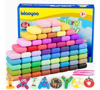 Ixiaoyoo Pate a Modeler - 64 Couleurs Argile Autodurcissante Pâte à Modeler Magique pour enfants, Jouets Cadeaux pour Enfants de 3, 4, 5, 6, 7, 8 Ans et Plus