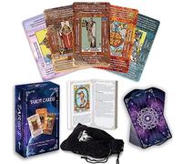 IXIGER Jeu de cartes de tarot avec guide pour débutants - Deck avec significations, jeu de bonne aventure, sac de rangement en velours