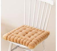 IXITON Coussin de méditation en Forme de Biscuit Coussin de siège Coussin de Chaise Cookie Rond Coussin de Sol carré Coussin de Chaise Salon Balcon Bureau Canapé Yoga 40cm (carré, Brun Clair)