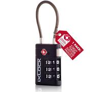 iXLOCK Cadenas Cable TSA pour Valise.Cadenas Code 3 Chiffres Antivol pour Bagages Casier Rangement Tente Camping. Bagages Combinaison USA.Accessoires Voyage avion. Serrure Valise 1 Noir