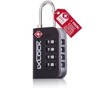 iXLOCK Cadenas TSA pour Valise. Cadenas Code 4 Chiffres Antivol pour Bagages Casier Rangement Tente Camping. TSA Bagages Combinaison USA. Accessoires de Voyage avion. Serrure Valise 1 Noir