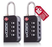 iXLOCK Cadenas Valise Avion, Cadenas TSA Code 4 Chiffres Noir Lot de 2