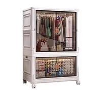 IXMLDAXD Armoire Pliante, Armoire Pliable à roulettes avec Portes magnétiques, 6 Compartiments démontables et combinables volonté(75 * 41 * 111cm)