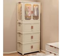 IXMLDAXD Armoire Pliante, Conception Pliable en polypropylène et métal, Doubles Portes magnétiques, Roues pivotantes avec Freins, différentes Tailles(68.5 * 43 * 193.5cm)