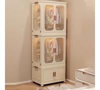 IXMLDAXD Armoire Pliante, Conception Pliable en polypropylène et métal, Doubles Portes magnétiques, Roues pivotantes avec Freins, différentes Tailles(55 * 32.5 * 158.5cm)