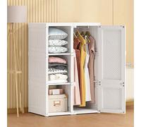 IXMLDAXD Armoire Pliante, Petit modèle en polypropylène avec Porte magnétique et Tringle à vêtements Alliage. Charge maximale : 60 kg(69 * 50 * 104cm)