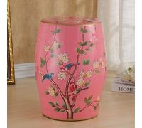 IXMLDAXD Bataille de céramique, Tabouret Tambour en céramique Fleur et Oiseau, Tabouret décoratif de Jardin, adapté au Jardin, au Patio, à la pelouse, à l'intérieur et à l'extérieur de la Maison(B)