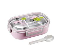 IXMLDAXD Boîte à déjeuner, Boîte à lunch compartimentée en acier inoxydable 304 for adolescents (garçons et filles)(Pink)