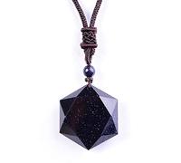 IXMLDAXD bracelet pour femmes, Obsidienne noire Six Awn Star pendentif collier obsidienne étoile bijoux obsidienne Jade bijoux bijoux fins