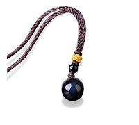 IXMLDAXD collier d'obsidienne noire， Obsidienne naturelle arc-en-ciel transfert d'oeil bonne chance perle pendentif collier Polyester corde chaîne collier bijoux for femme