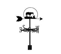 IXMLDAXD Direction du Vent, Girouette Cowboys Team Horse Cross Western Ornement en métal Girouette Indicateur de Direction du Vent Girouette à Montage sur Toit for Ferme Jardin Cour Patio Décor, K(F)