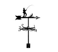 IXMLDAXD Direction du Vent, Girouette pêche Homme Ornement en métal girouette indicateur de Direction du Vent girouette à Montage sur Le Toit for Ferme Jardin Cour Patio décor, D(A)