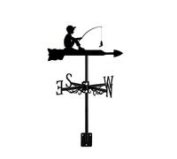 IXMLDAXD Direction du Vent, Girouette pêche Homme Ornement en métal girouette indicateur de Direction du Vent girouette à Montage sur Le Toit for Ferme Jardin Cour Patio décor, D(E)