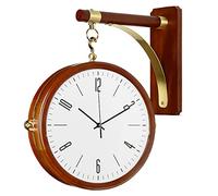 IXMLDAXD Horloge Murale Double Face, Peut être tourné à 360°, décoration de Fond, Convient for Le Salon, Couloir, l'allée, l'entrée Décoration(Brown a)