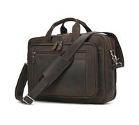 IXMLDAXD La Valise, Sacoche for Ordinateur Portable 17,3 Pouces en Cuir véritable, Sac fourre-Tout de Voyage d'affaires, Sacs à Main for Hommes, Grande Mallette rétro