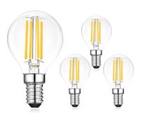 IXMLDAXD Lampe LED, Ampoule LED à filament E14 G45 4W, 220 V CA, 400 lm, équivalent 40 W, ampoule globe, non dimmable, lot de 4(Warm White)