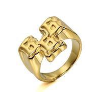 IXMLDAXD l'anneau, Bague Antichrist 666 - La Marque de la Bête, accessoire hip-hop punk en acier titane for homme(Gold,Y)