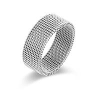IXMLDAXD l'anneau, Bague unisexe légère en acier titane 4 g, flexible et tressée | 8 mm(Silver,U)