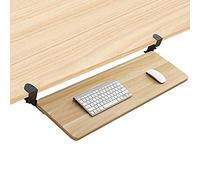 IXMLDAXD Le Clavier, Extension de Bureau for Ordinateur à Domicile, Plateformes coulissantes for tiroirs Clavier sous Le, avec Pince, Installation Facile, Ergonomique(Walnut,65X25cm/25.5X10inch)