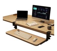IXMLDAXD Le Clavier, Rallonge de Bureau à Pince, Support Coulissant for Clavier, Souris et tiroirs Rangement, Bras, soulage la Fatigue(Wood,65 * 24cm(26 * 9.5in))