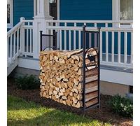 IXMLDAXD Les allumettes, Support à bûches d'extérieur de 4 Pieds, Grand Support de Rangement en Bois Robuste, Organisateur de Bois de Sol for Patio/Jardin/Porche/terrasse, Fer métallique