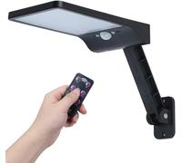IXMLDAXD Lumière Solaire, Projecteur Solaire IP65 avec capteur de Mouvement, lumière de sécurité du crépuscule à l'aube for Cour, Jardin, Rue, Terrain de Basket-Ball, gouttière(Black)