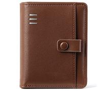 IXMLDAXD Porte-Cartes Court avec Fermeture éclair intégrée, Portefeuille Tendance, Porte-Monnaie(Bruin)