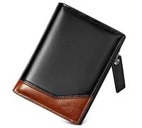 IXMLDAXD Portefeuille à Deux Volets en PU avec Fermeture éclair, 11 Compartiments for Cartes, 1 Compartiment zippé, for Billets(Black)