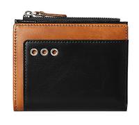 IXMLDAXD Portefeuille Court en Cuir for Homme avec Blocage, 8 Compartiments for Cartes, 1 Compartiment for pièces, for espèces, Fermeture éclair(Black)