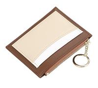 IXMLDAXD Portefeuille Minimaliste à Deux Volets en Cuir véritable avec Fermeture éclair et Poche Monnaie(Bruin)