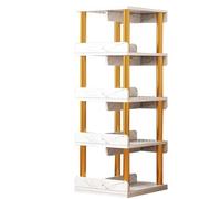 IXMLDAXD Rotation de la bibliothèque, Bibliothèque rotative à 5 étagères Étagère multifonctionnelle sur Pied Simple for Une Utilisation Domicile en Classe(White)