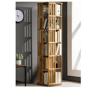 IXMLDAXD Rotation de la bibliothèque, Bibliothèque rotative à 6 étagères Étagère Simple sur Pied de Rangement Grande capacité Gain Place Facile Utiliser(Log Color)