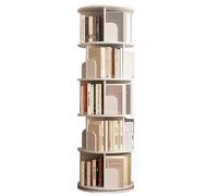 IXMLDAXD Rotation de la bibliothèque, Bibliothèque rotative Simple à 5 étagères Étagère Livres sur Pied for la Maison Beaucoup d'espace de Rangement Structure Solide(White)