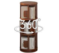 IXMLDAXD Rotation de la bibliothèque, Étagère de Rangement sur Pied à 3/4/5 Niveaux rotative for la Maison multifonctionnelle en Bois Massif