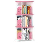 IXMLDAXD Rotation de la bibliothèque, Étagère rotative à 360° multifonctionnelle sur Pied Beaucoup d'espace de Rangement Facile Utiliser Base épaissie Capacité Charge Plus Forte(Pink,97 * 51cm)