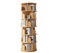 IXMLDAXD Rotation de la bibliothèque, Étagère rotative à 4/5/6 Niveaux for la Maison, Le Salon, Rangement des Livres, idéale for Les Bureaux, écoles et Chambres Coucher(Wood Colour,162 * 46cm)