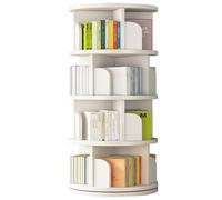 IXMLDAXD Rotation de la bibliothèque, Étagère rotative à 4/5/6 Niveaux sur Pied Blanche Stabilité portante Facile Utiliser Convient for Salon Bureau Chambre(128 * 46cm)