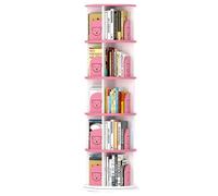 IXMLDAXD Rotation de la bibliothèque, Étagère rotative à 5 étagères multifonctionnelle for la Maison sur Pied Base Large for Une Utilisation sans Oscillation(Pink)
