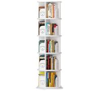 IXMLDAXD Rotation de la bibliothèque, Étagère rotative à 5 étagères multifonctionnelle for la Maison sur Pied Base Large for Une Utilisation sans Oscillation(White)