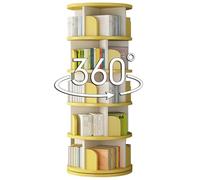 IXMLDAXD Rotation de la bibliothèque, Étagère rotative à 5 Niveaux sur Pied multifonctionnelle Simple for la Maison Facile Utiliser Grande capacité de Stockage(Yellow,157 * 46cm)