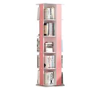 IXMLDAXD Rotation de la bibliothèque, Étagère rotative créative sur Pied à Plusieurs Niveaux Sûre, Durable et Facile Utiliser(Pink)