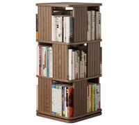 IXMLDAXD Rotation de la bibliothèque, Étagère rotative en Bois Massif à 3/4/5 étagères de Rangement multifonctionnelle créative Grande capacité Polie Douceur et Facile Ranger(90 * 45cm)
