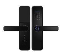 IXMLDAXD Serrures intelligentes, Serrure de porte biométrique à empreinte digitale, serrure électronique entrée sans clé avec poignée, code clavier, contrôle par application, carte puce