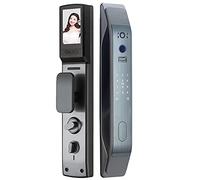 IXMLDAXD Serrures intelligentes, Serrure de porte biométrique entièrement automatique, carte mot passe numérique, serrure intelligente avec visionneuse visible, reconnaissance faciale