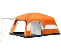 IXMLDAXD Tente, Tente de Luxe for Salle de Camping Grande Tente familiale for 4 à 12 Personnes avec 2 Chambres et 1 Salon(Orange,L)