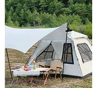 IXMLDAXD Tente, Tentes à Occultation instantanée for 4 Personnes avec Vestibule et Double Toit, tentes familiales légères à Cloche 4 Saisons, faciles à Assembler(White)