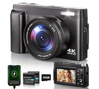 IXNAIQY Appareil Photo Numérique, FHD 1080P 36MP, 16X Zoom Numérique, Rechargeables, Vlogging, 2 Piles, Étudiants, Adultes, Débutants, Rose